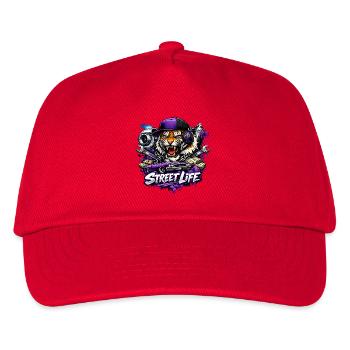 Street Life Tiger avec Auto & Beats - Casquette de baseball Enfant - rouge - Devant