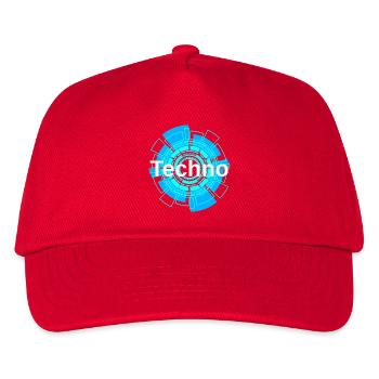 Techno Circular Neon Mandala - Kinder Basecap - Rot - Vorne