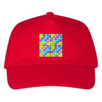 Kaleidoskopisches Pixelmuster - Kinder Basecap - Rot - Vorne