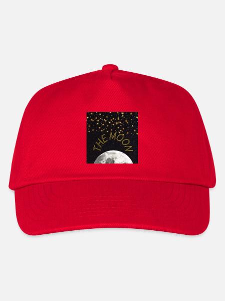 Mond-Neon-Arc in der Sternennacht - Kinder Basecap - Rot