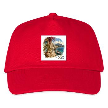 Designer Azzo -Mittelmeer -Hafenzauber- Zitronen - Kinder Basecap - Rot - Vorne
