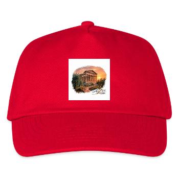 Designer Azzo -  Tempel am Abend - Kinder Basecap - Rot - Vorne