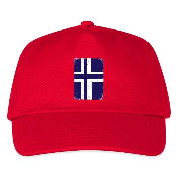 Norwegische Flagge Nordisch Rot, Weiß, Blau, Symbo - Kinder Basecap - Rot - Vorne