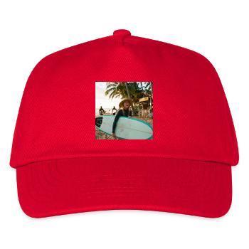 Beach surfer with surfboard - Kids’ Baseball Cap - red - Front