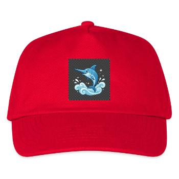 Wasserdelfin Sprungmotiv - Kinder Basecap - Rot - Vorne