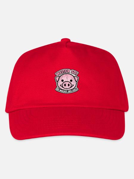 Weiter so Pinkes Schwein Motivator - Kinder Basecap - Rot