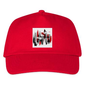 Abstraction Rouge Noir Gris - Casquette de baseball Enfant - rouge - Devant