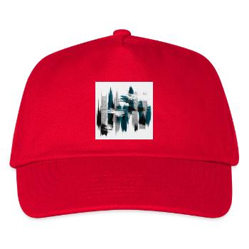 Abstrait Bleu Teal et Gris Urbain - Casquette de baseball Enfant - rouge - Devant