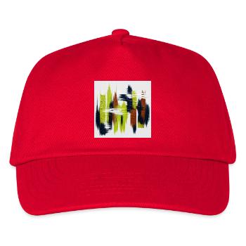 Éclats abstraits Vert Bleu Brun - Casquette de baseball Enfant - rouge - Devant
