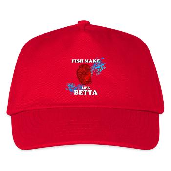 Fish Make Life Beta avec un betta rouge - Casquette de baseball Enfant - rouge - Devant