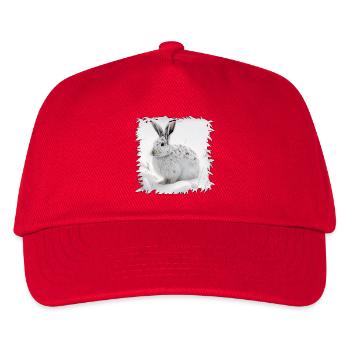 Winterhase im Schnee - Kinder Basecap - Rot - Vorne