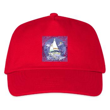 Segelboot - Kinder Basecap - Rot - Vorne