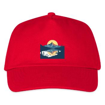 Mountain Lake Sunset Reflection - Kids’ Baseball Cap - red - Front
