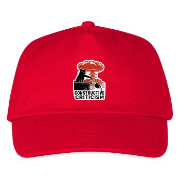 Linocut Cat Nuclear Explosion Coffee Mug - Kids’ Baseball Cap - red - Front