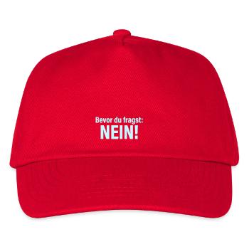 Bevor du fragst Nein ! Lustige Sprüche - Kinder Basecap - Rot - Vorne