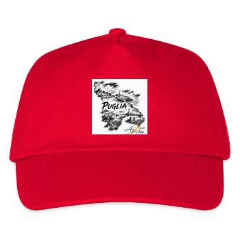 Azzo Puglia Skizzenkarte  - Kinder Basecap - Rot - Vorne