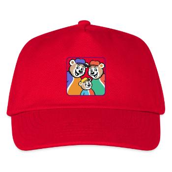 Bear family in bright colors - Kids’ Baseball Cap - red - Front