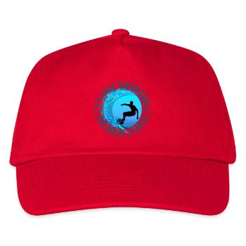 ICH SURFE GERNE UND VIELLEICHT DREI LEUTE - Kinder Basecap - Rot - Vorne