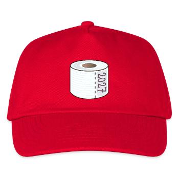 Klopapier Jahr 2027 - Kinder Basecap - Rot - Vorne