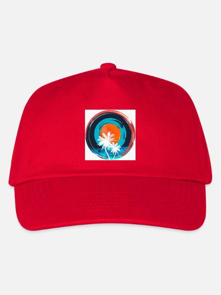 Palm Sonnenuntergangskreis - Kinder Basecap - Rot