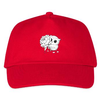 Floral Owl and Peony - Kids’ Baseball Cap - red - Front