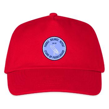 SUP Life – Stand Up Paddelboard Badge in Blau - Kinder Basecap - Rot - Vorne