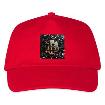 Bitcoin Neon Schaltkreis - Kinder Basecap - Rot - Vorne