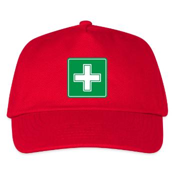 First Aid Medical Cross Sicherheitssymbol Vektor-Symbol - Kinder Basecap - Rot - Vorne