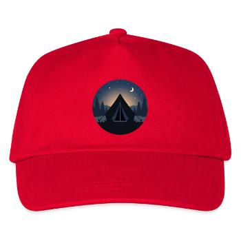 camping - Kinder Basecap - Rot - Vorne