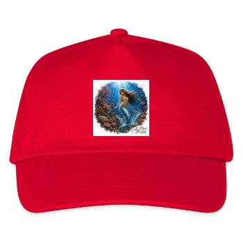 Unterwasser-Meerjungfrau in der  Korallen Welt - Kinder Basecap - Rot - Vorne