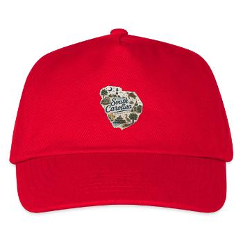 South Carolina Palmetto State Vintage-Aufkleber - Kinder Basecap - Rot - Vorne