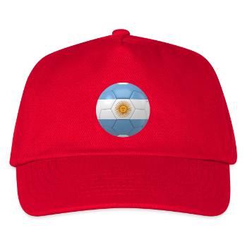 ARGENTINA''S FLAG ON A FOOTBALL - Kids’ Baseball Cap - red - Front