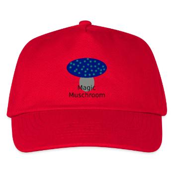 Neonblauer Pilzzauber - Kinder Basecap - Rot - Vorne