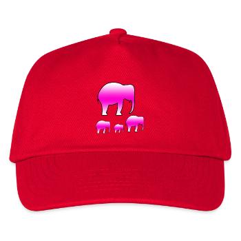 Elefanten - Kinder Basecap - Rot - Vorne