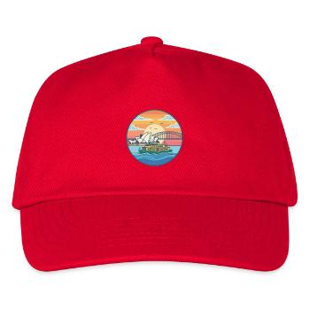 Sydney Opera House & Harbour Bridge Sticker - Kids’ Baseball Cap - red - Front