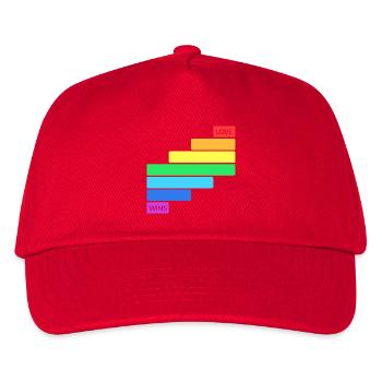 Love Wins - Rainbow Horizontal Stripe Design - Kids’ Baseball Cap - red - Front