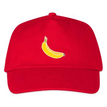 Yellow Banana – Minimalist Fruity Illustration - Kids’ Baseball Cap - red - Front