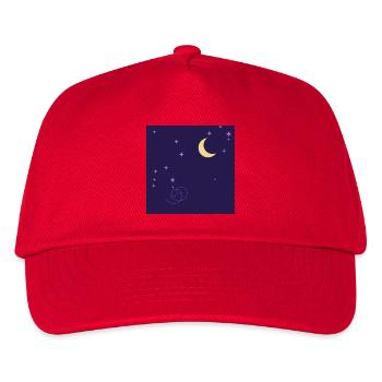 Starry Night, Moon and Purple Spiral - Kids’ Baseball Cap - red - Front