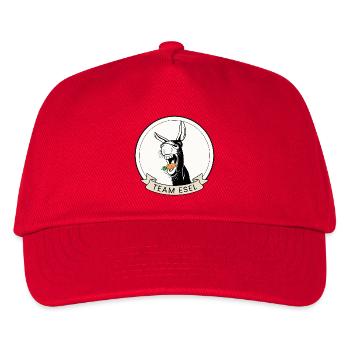 Team Esel | Lustiger Esel mit Möhre für Eselfans - Kinder Basecap - Rot - Vorne