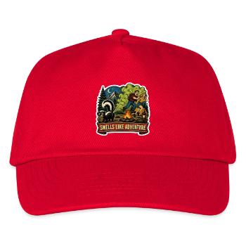Funny Skunk Camping Adventure Retro Art - Kids’ Baseball Cap - red - Front