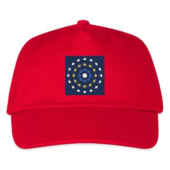 Blue and gold mandalas on a night background - Kids’ Baseball Cap - red - Front