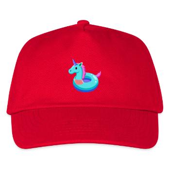 Unicorn Pool Toy - Kids’ Baseball Cap - red - Front