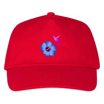 Hibiscus and flying fairies silhouette - Kids’ Baseball Cap - red - Front
