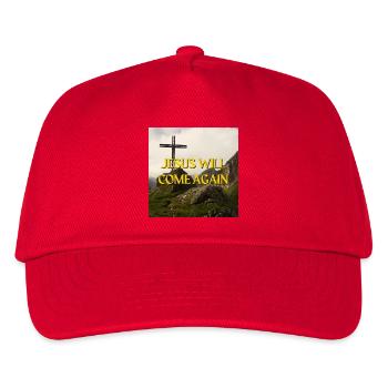 Jesus Will Come Again Mountain Cross Spiritual Gra - Kids’ Baseball Cap - red - Front