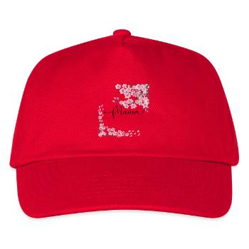 Cherry blossom frame in watercolor pink - Kids’ Baseball Cap - red - Front