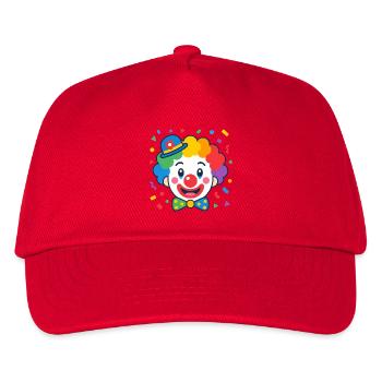 Geometric Clown – Colorful Kids Design Vector - Kids’ Baseball Cap - red - Front