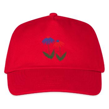 Flowers Blue Red - Kids’ Baseball Cap - red - Front