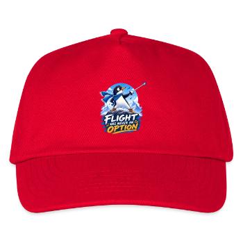 Brave Penguin – Never Give Up - Kids’ Baseball Cap - red - Front