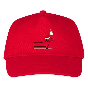 Christmas Dog Dachshund - Kids’ Baseball Cap - red - Front