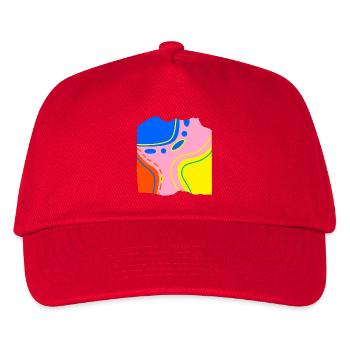 Abstraktes Farbfluss Kunstwerk - Kinder Basecap - Rot - Vorne